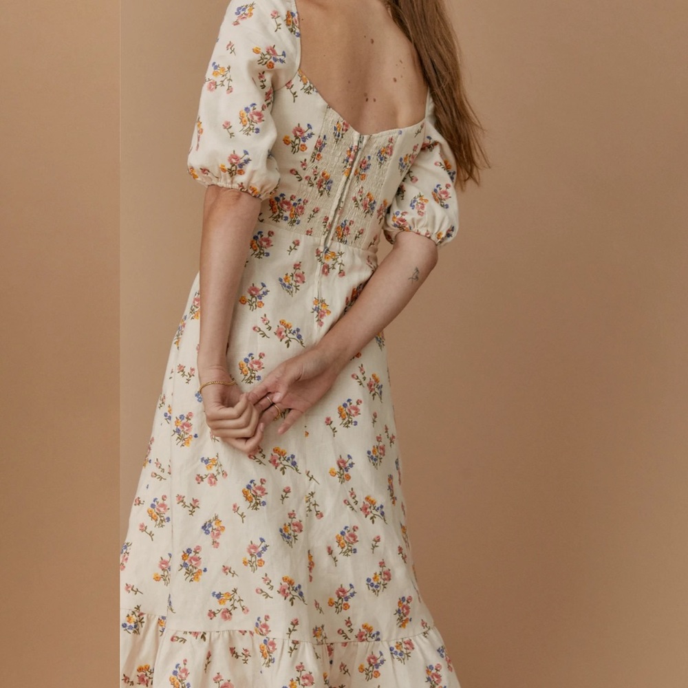 Reformation Belgium Linen Dress Gala Embroidery - Picture 2 of 16